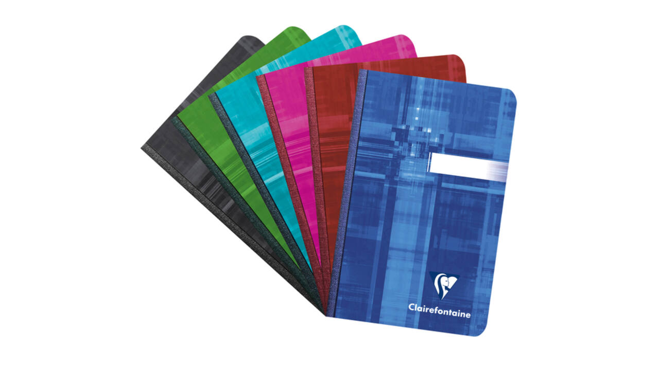 Notitieboek Clairefontaine 90x140mm lijn assorti