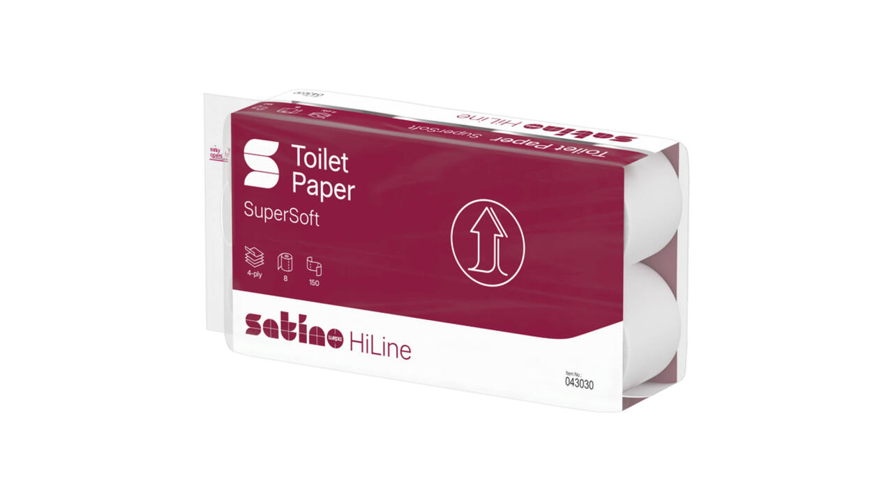 Toiletpapier Satino MT1 HiLine 4-laags 8x150 vel wit 043030
