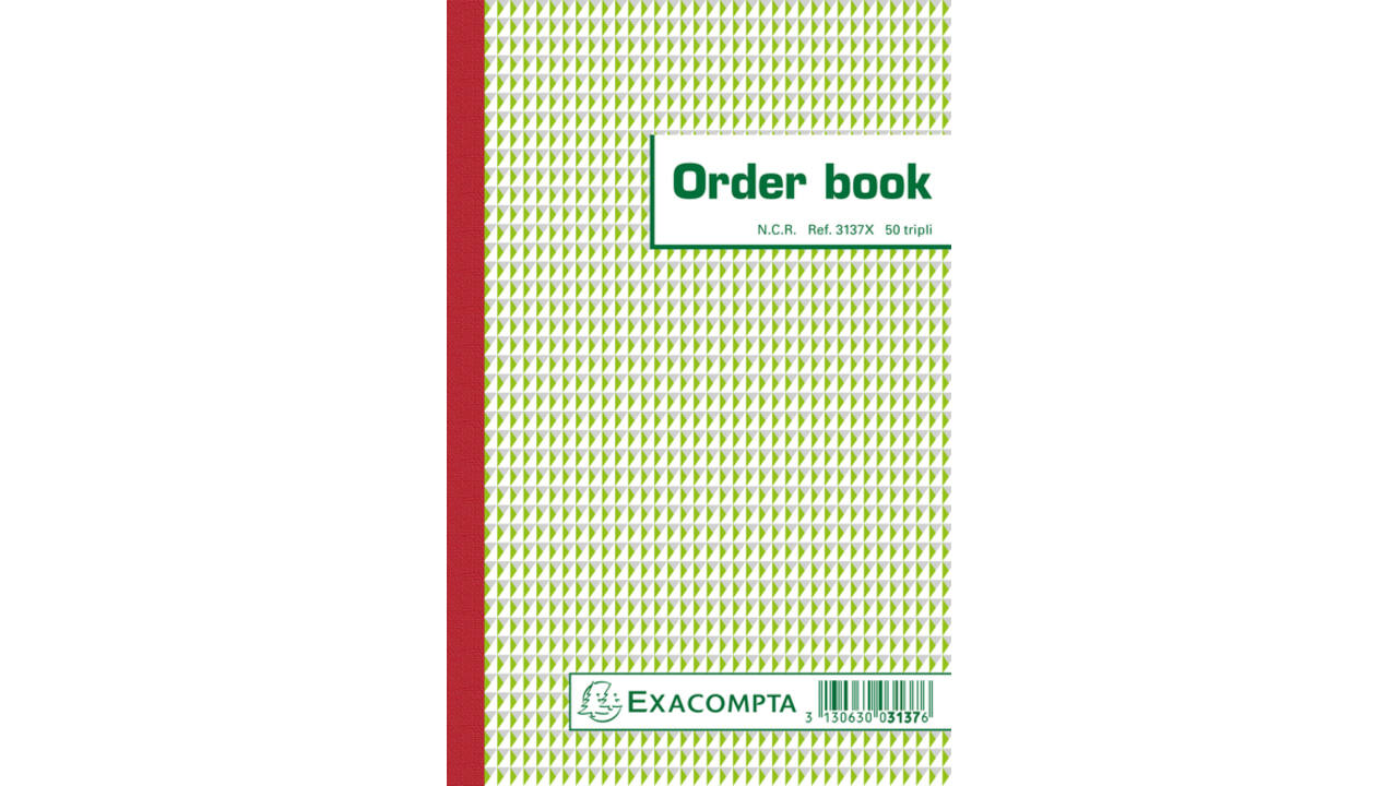 Orderboek Exacompta 210x135mm 50x3vel lijn