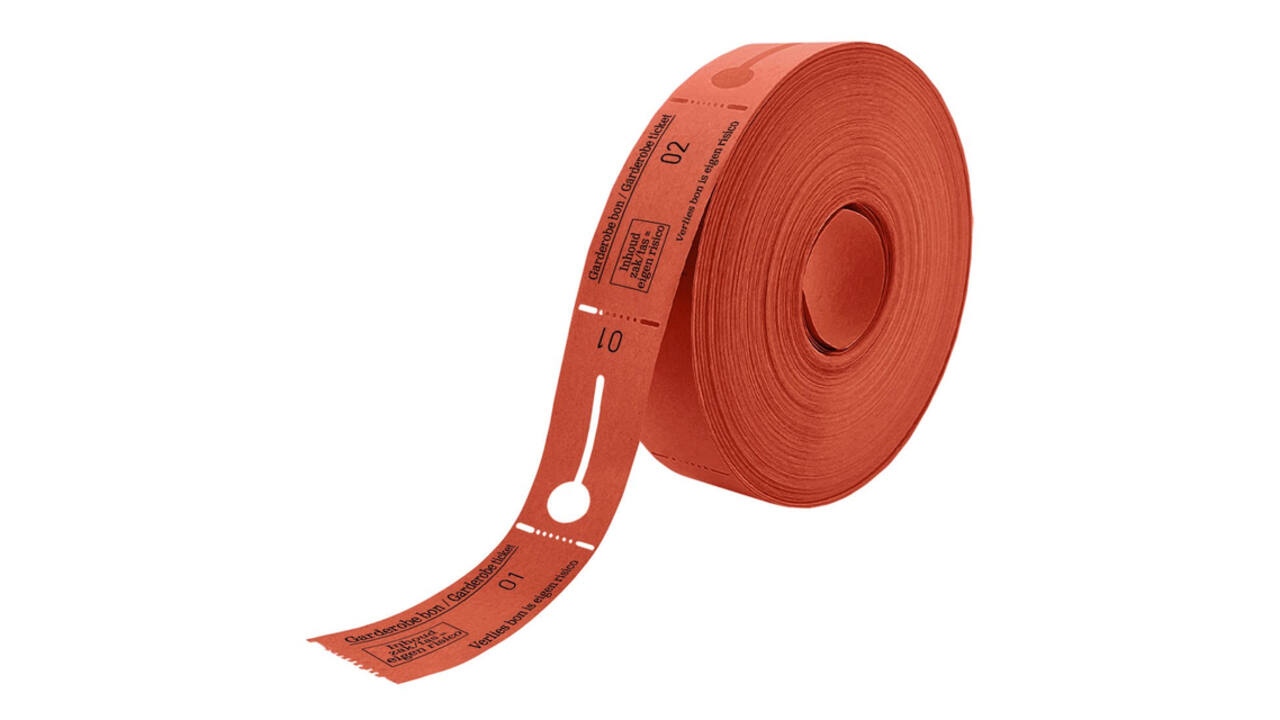 Garderobebonnen Combicraft nummering  1 t/m 500 rood 500 stuks