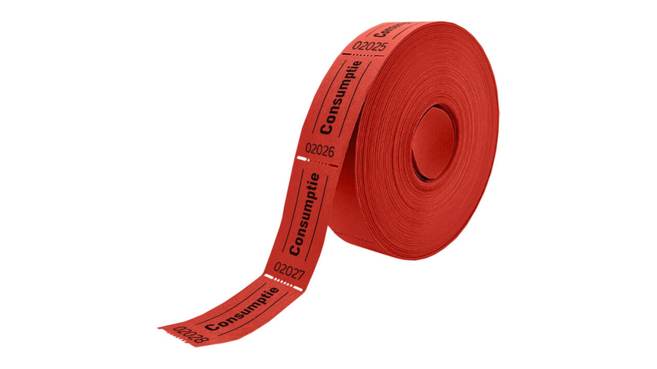 Consumptiebon Combicraft 57x30mm 2-zijdig 2x1000 stuks rood