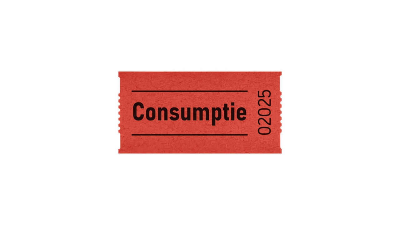 Consumptiebon Combicraft 57x30mm 2-zijdig 2x1000 stuks rood