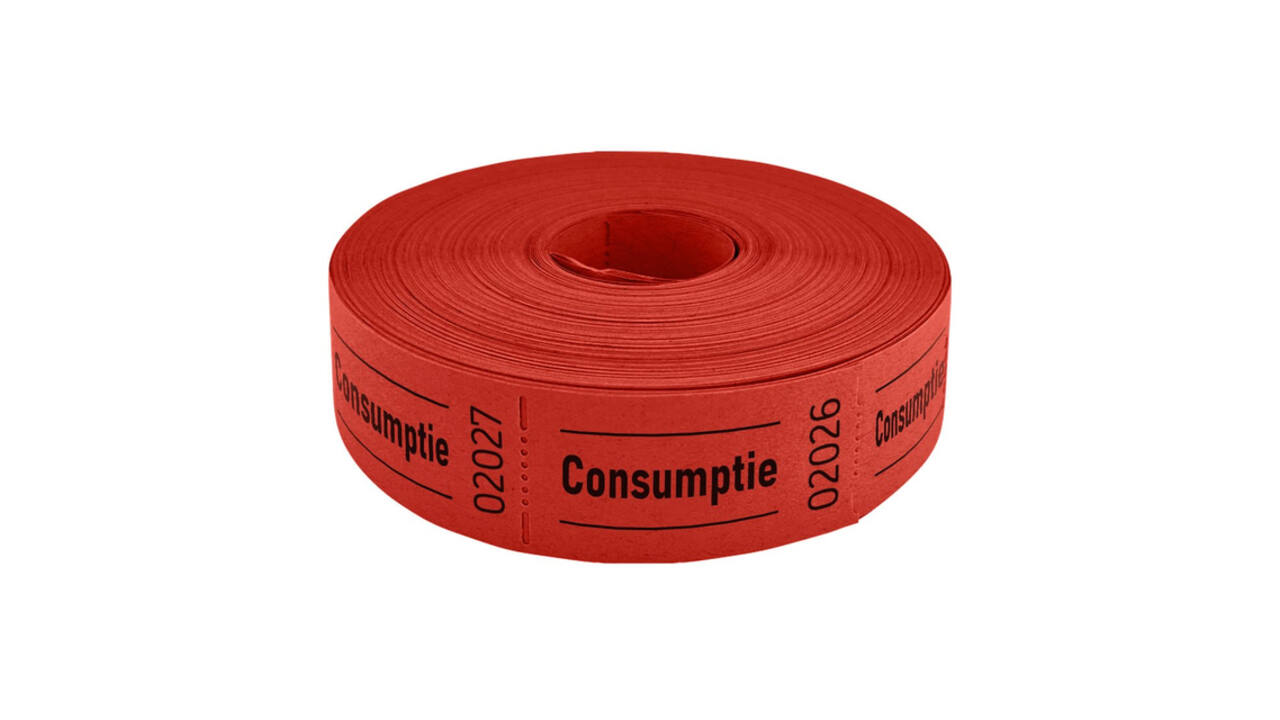 Consumptiebon Combicraft 57x30mm 2-zijdig 2x1000 stuks rood