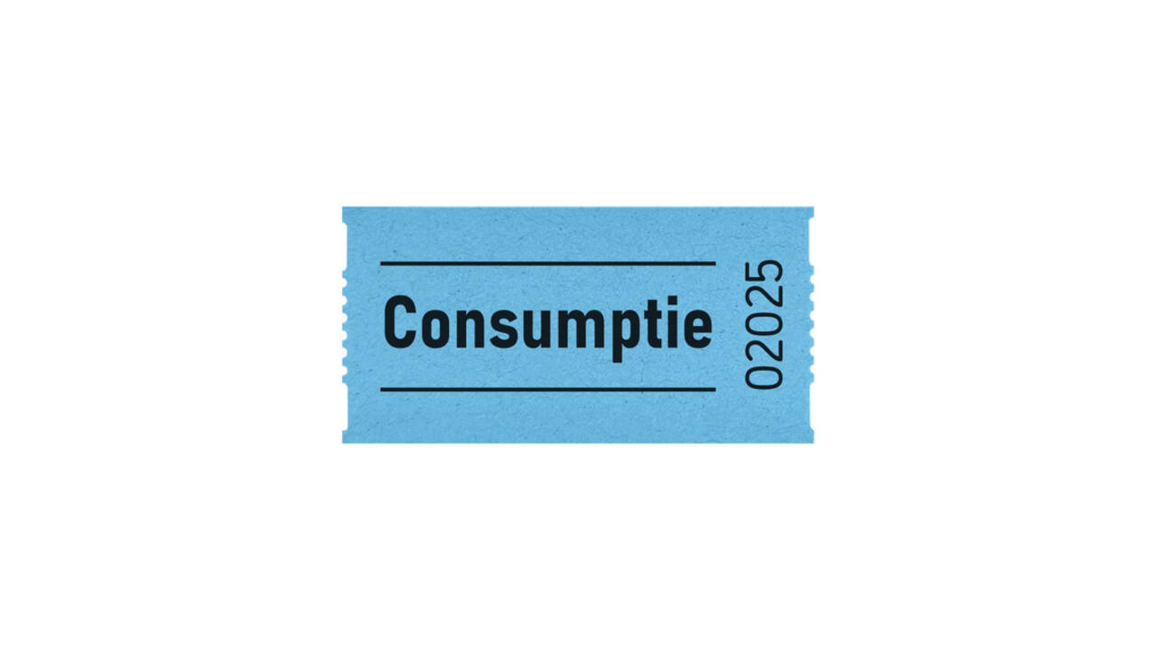 Consumptiebon Combicraft 57x30mm 2-zijdig 2x1000 stuks blauw