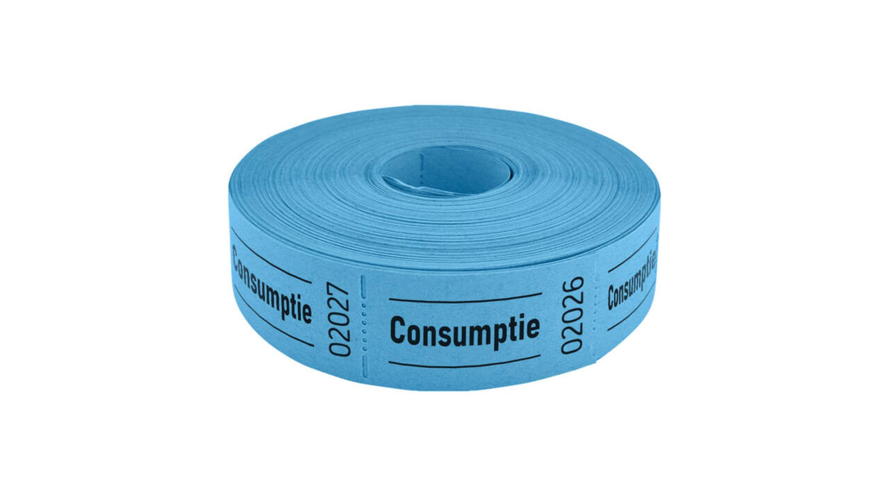 Consumptiebon Combicraft 57x30mm 2-zijdig 2x1000 stuks blauw