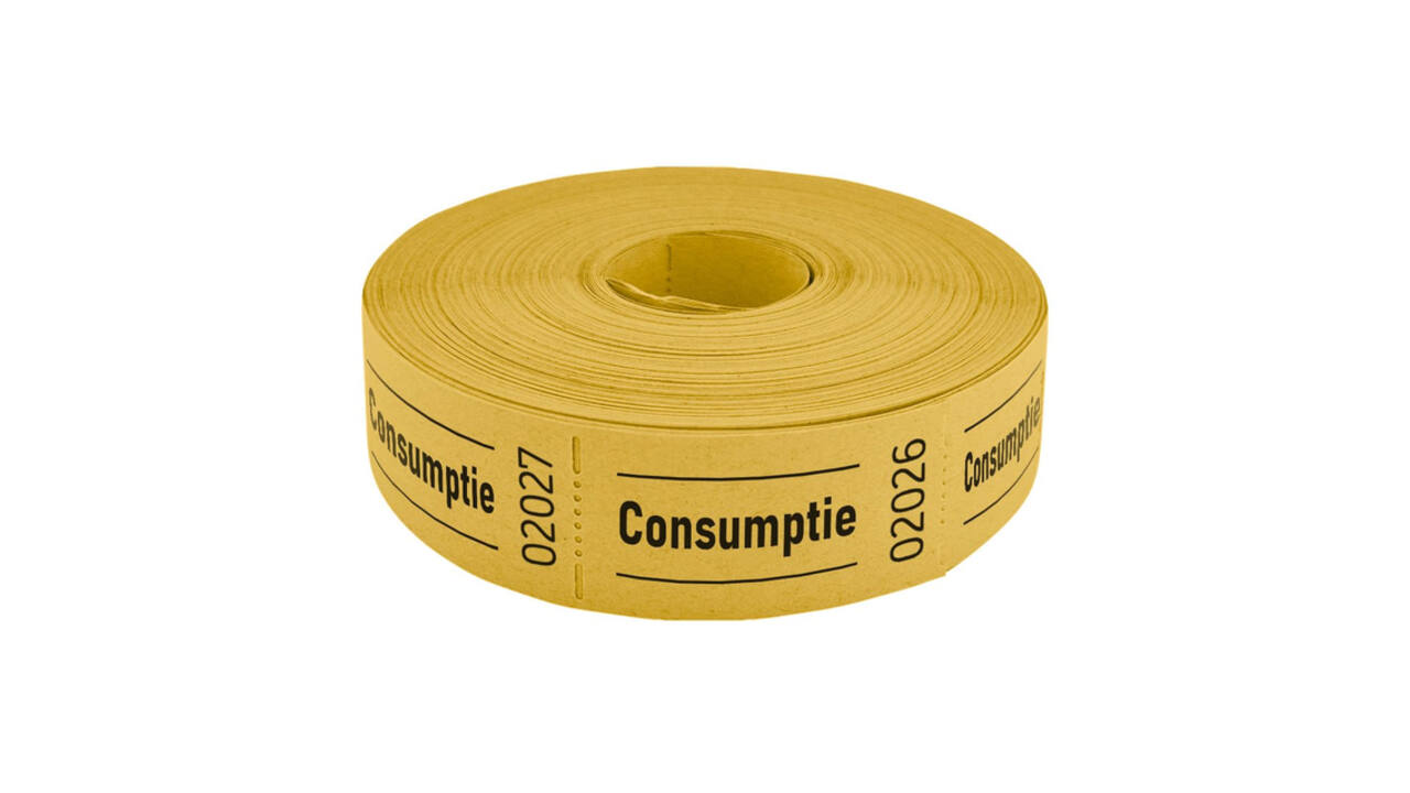 Consumptiebon Combicraft 57x30mm 2-zijdig 2x1000 stuks geel