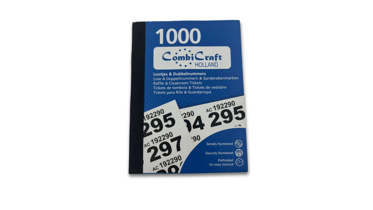 Nummerblok 1-1000 assorti 6 stuks