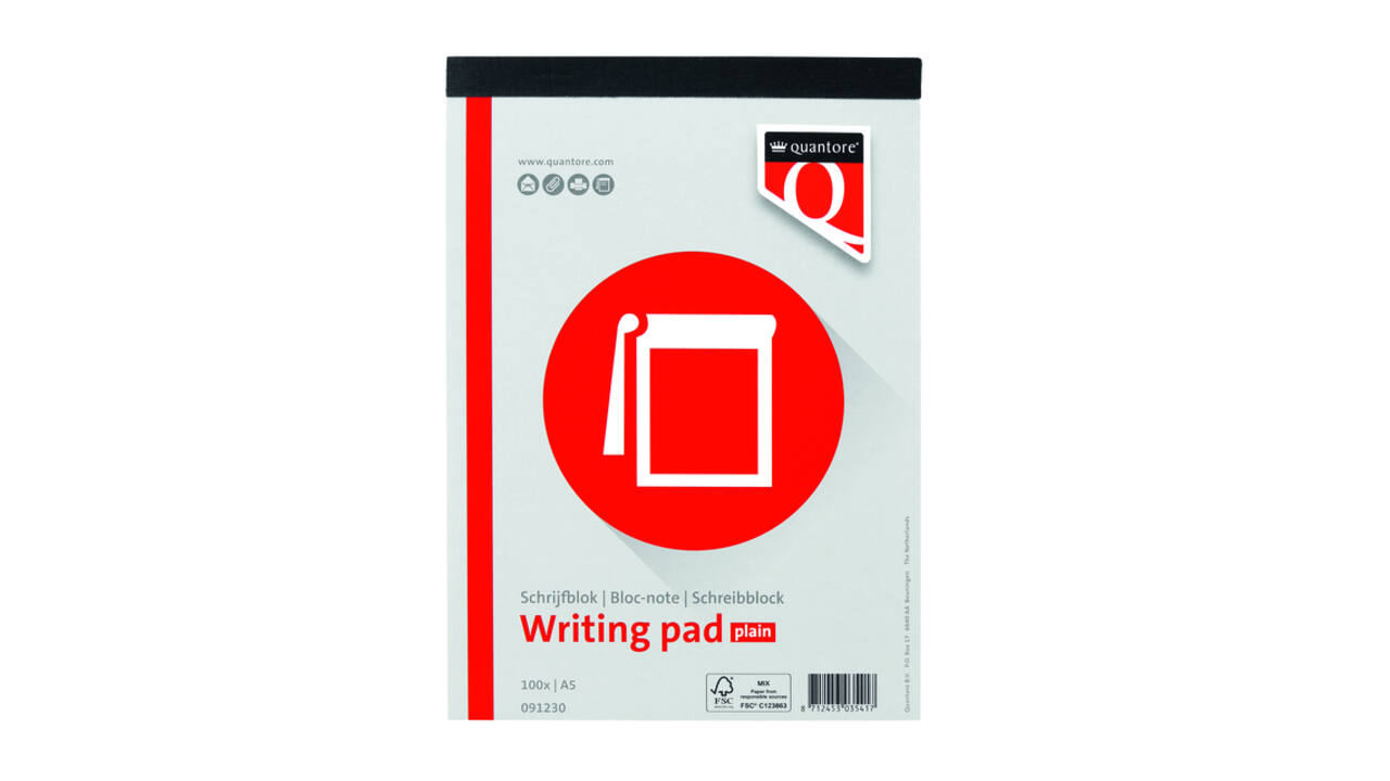 Schrijfblok Quantore A5 blanco 100vel 60 gr