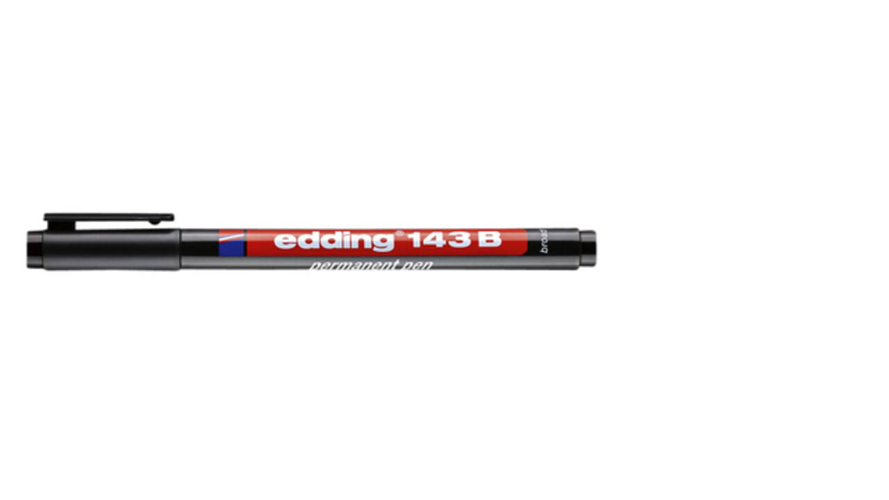 Viltstift edding 143 schuin 1-3mm zwart