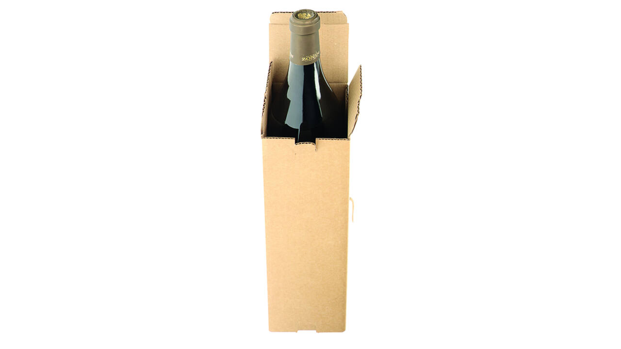 Verzenddoos fles IEZZY karton bruin 90x90x360mm