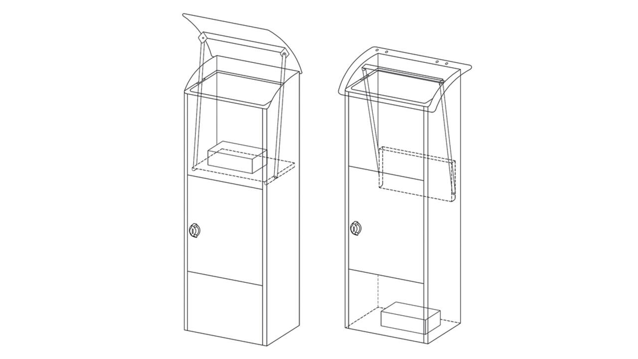 Pakketbrievenbus Helsinki 390x240x1053mm zwart