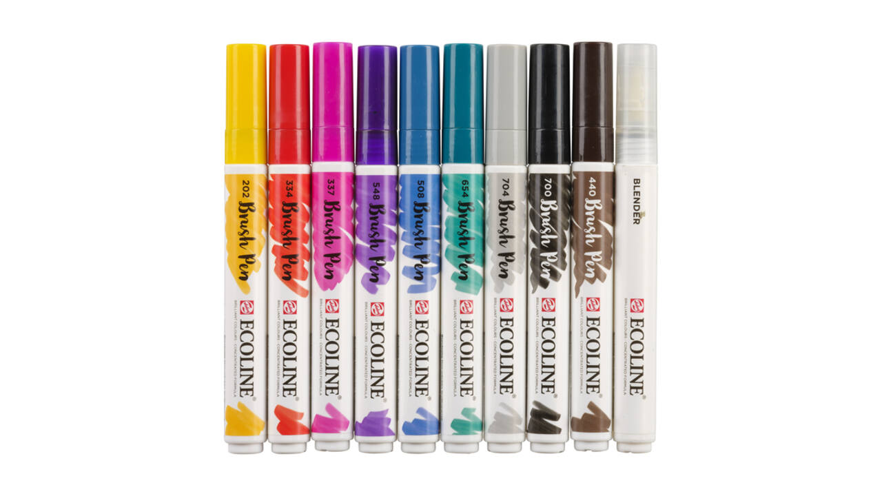 Brushpen Talens Ecoline set à 10 stuks handlettering