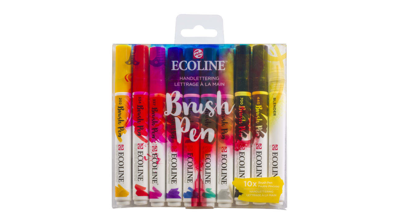 Brushpen Talens Ecoline set à 10 stuks handlettering