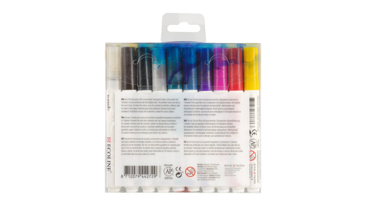Brushpen Talens Ecoline set à 10 stuks handlettering