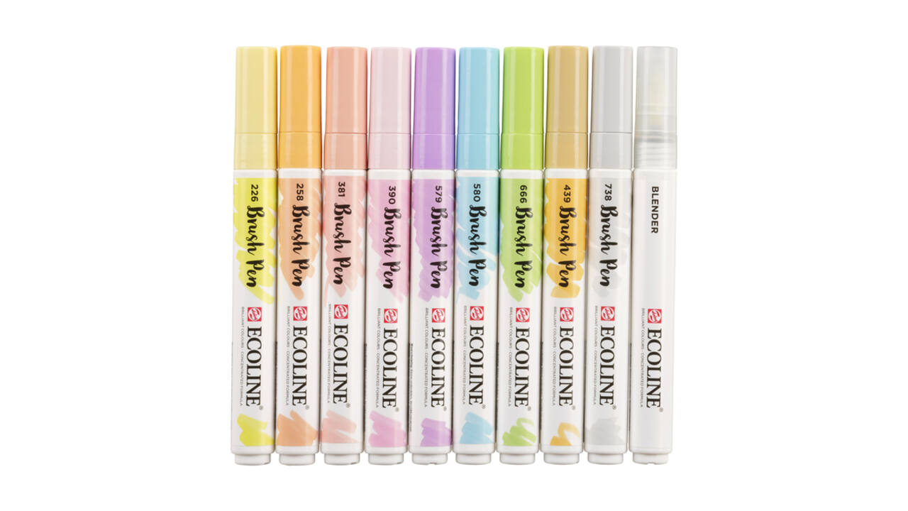 Brushpen Talens Ecoline set à 10 stuks pastel
