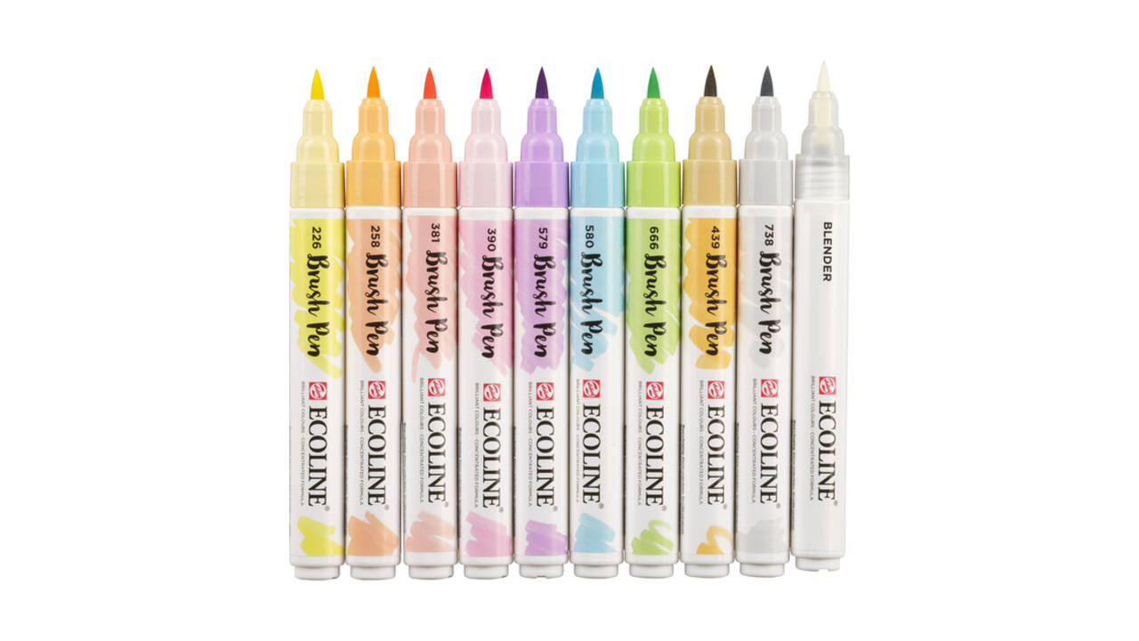 Brushpen Talens Ecoline set à 10 stuks pastel