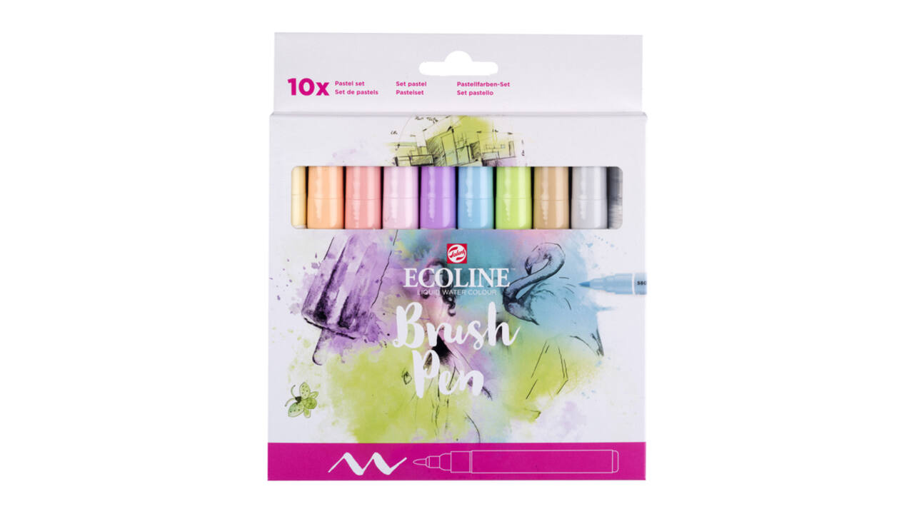 Brushpen Talens Ecoline set à 10 stuks pastel