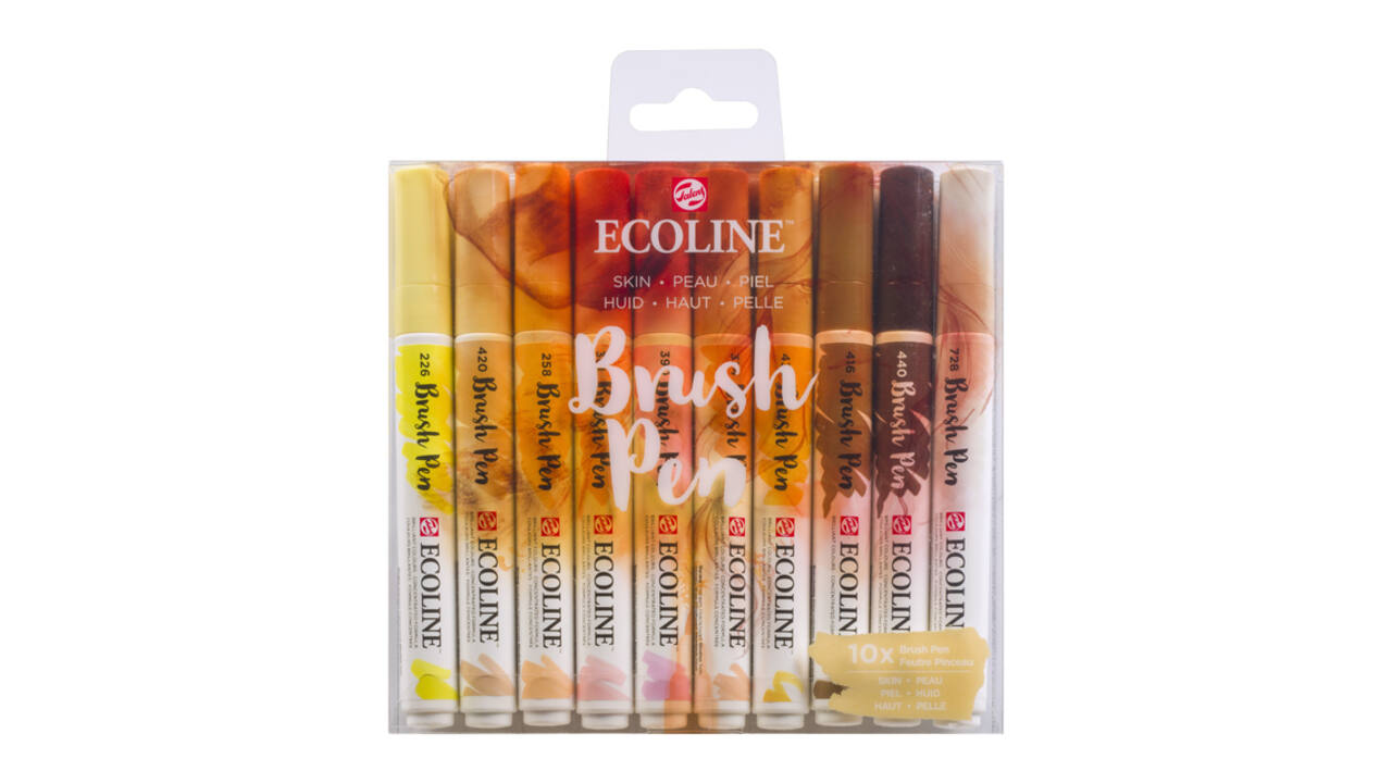 Brushpen Talens Ecoline set à 10 stuks huid