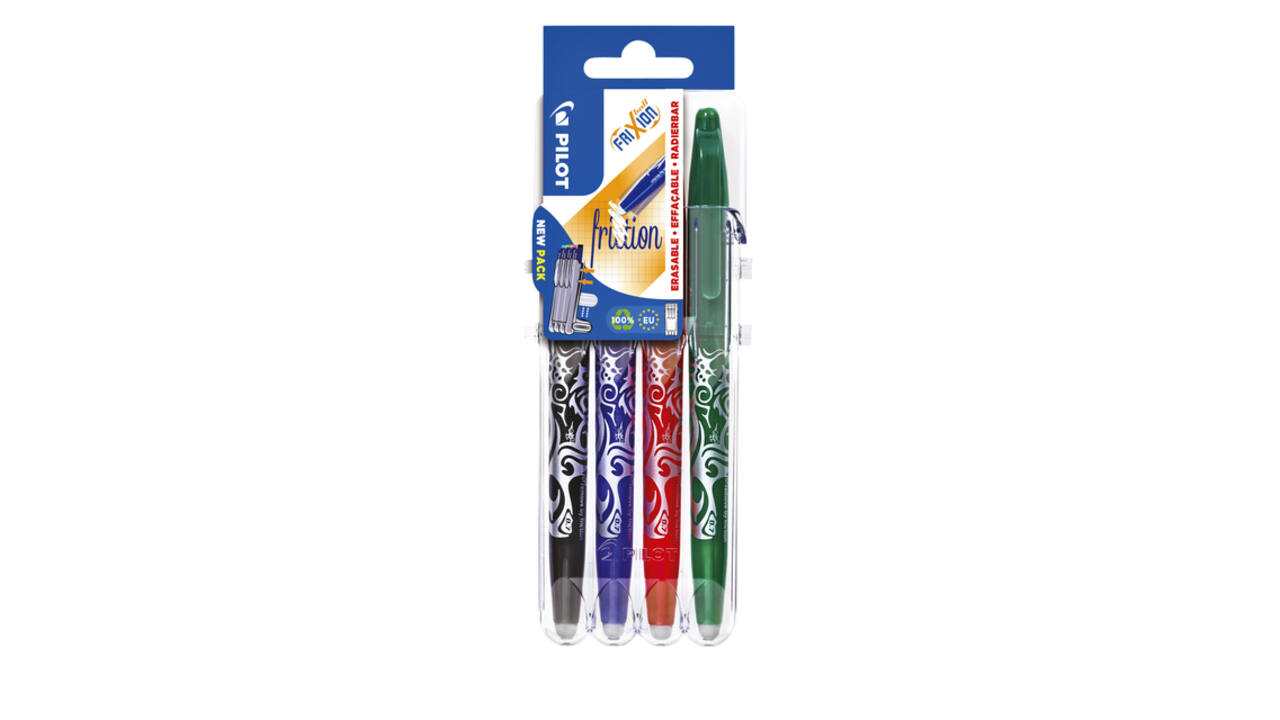 Rollerpen PILOT friXion medium basis assorti Set2Go à 4 stuks