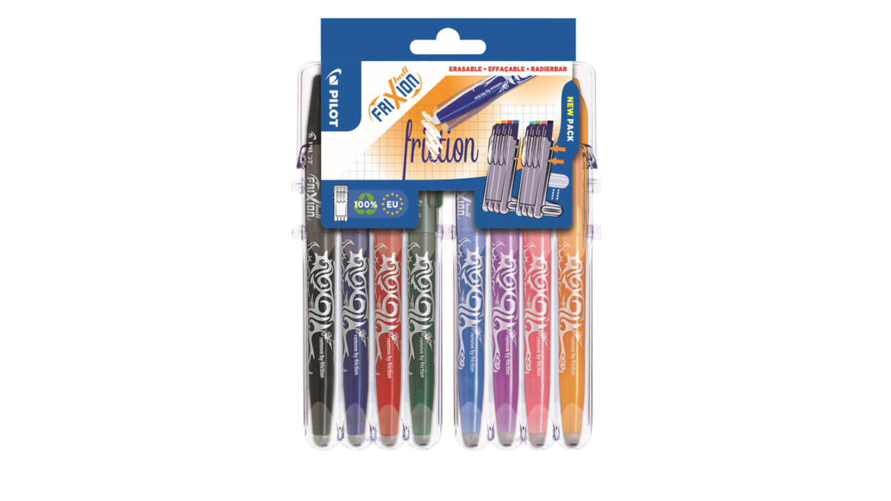 Rollerpen PILOT friXion medium assorti Set2Go à 8 stuks