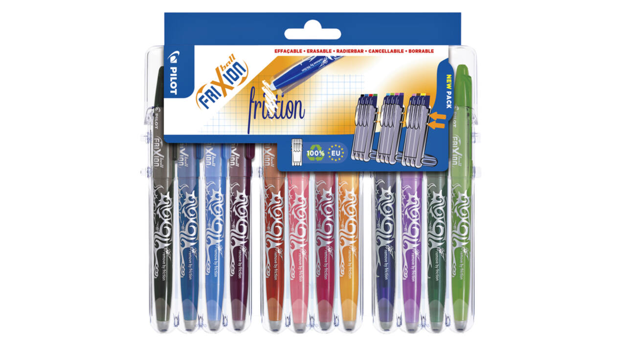 Rollerpen PILOT friXion medium assorti Set2Go à 12 stuks