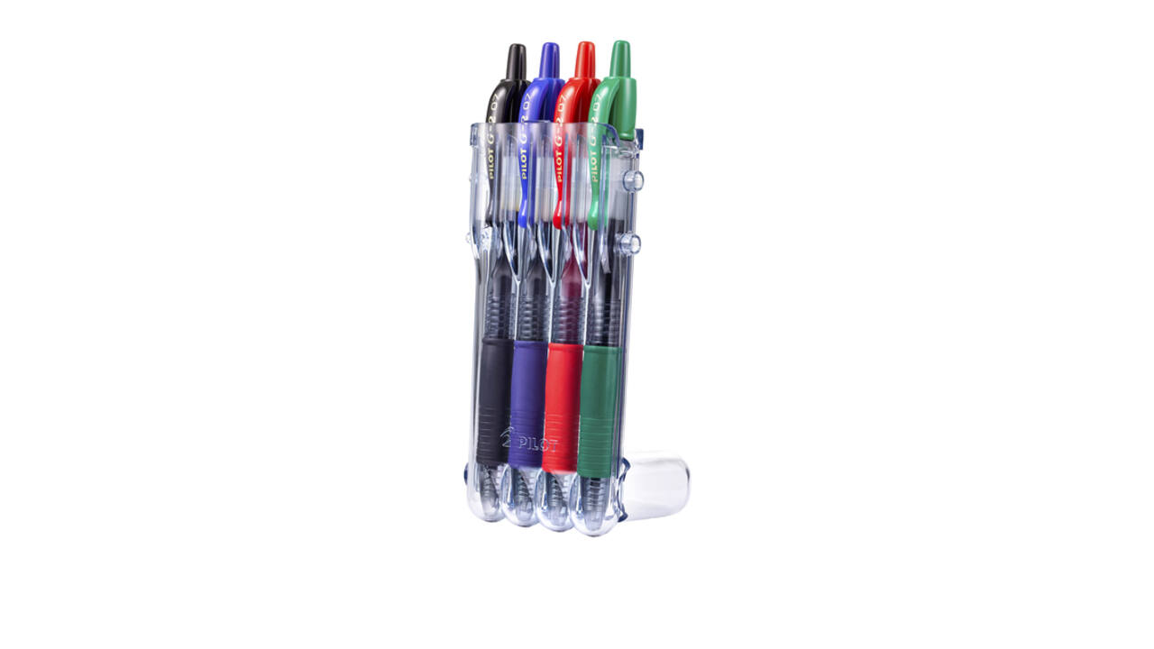 Gelschrijver Pilot clicker medium basis assorti Set2Go à 4 stuks