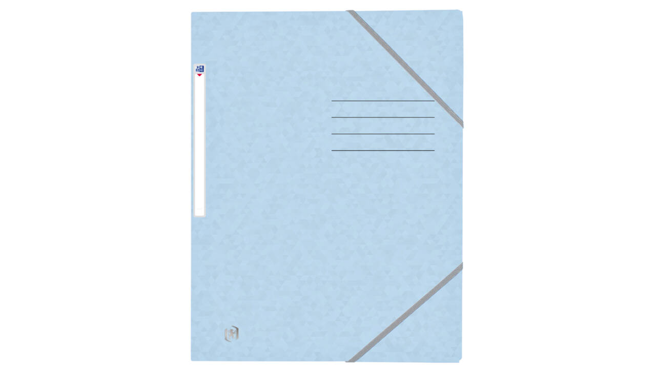 Elastomap Oxford Top File+ A4 3 kleppen 390gr pastel blauw