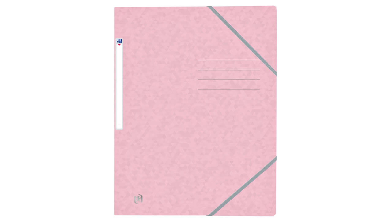 Elastomap Oxford Top File+ A4 3 kleppen 390gr pastel roze