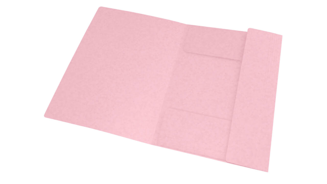 Elastomap Oxford Top File+ A4 3 kleppen 390gr pastel roze