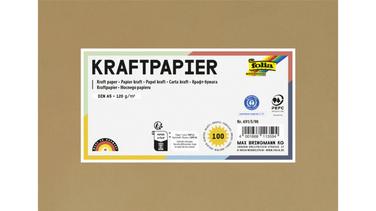 Kraftpapier Folia A5 120gr 100 vel