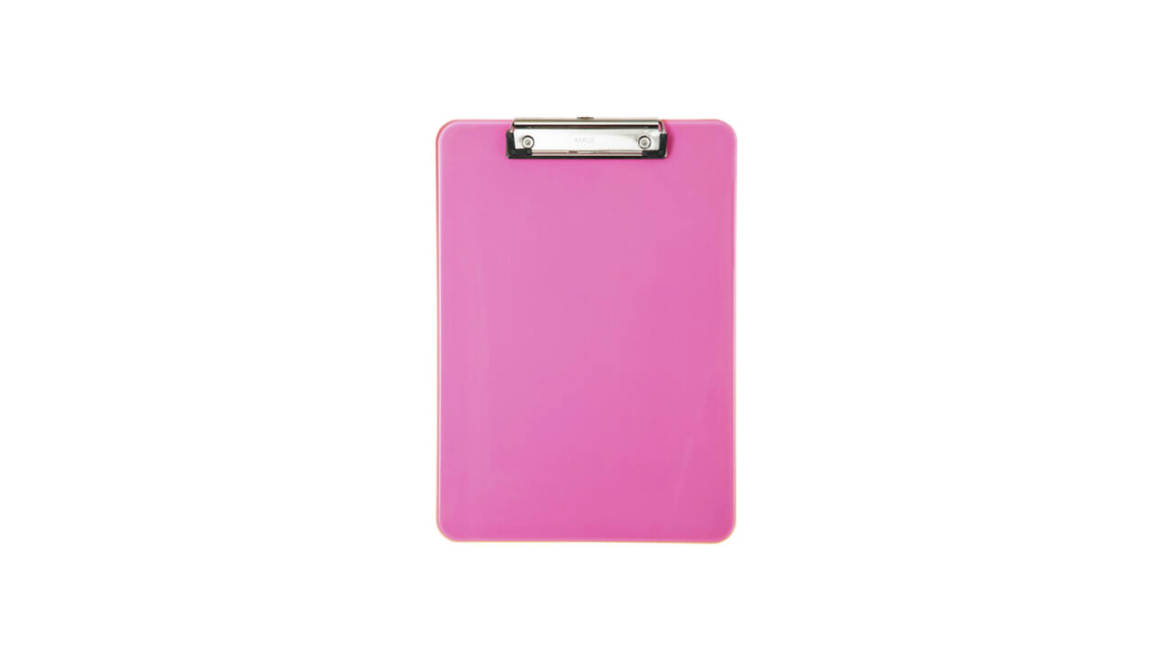 Klembord MAUL A4 staand transparant PS neon roze