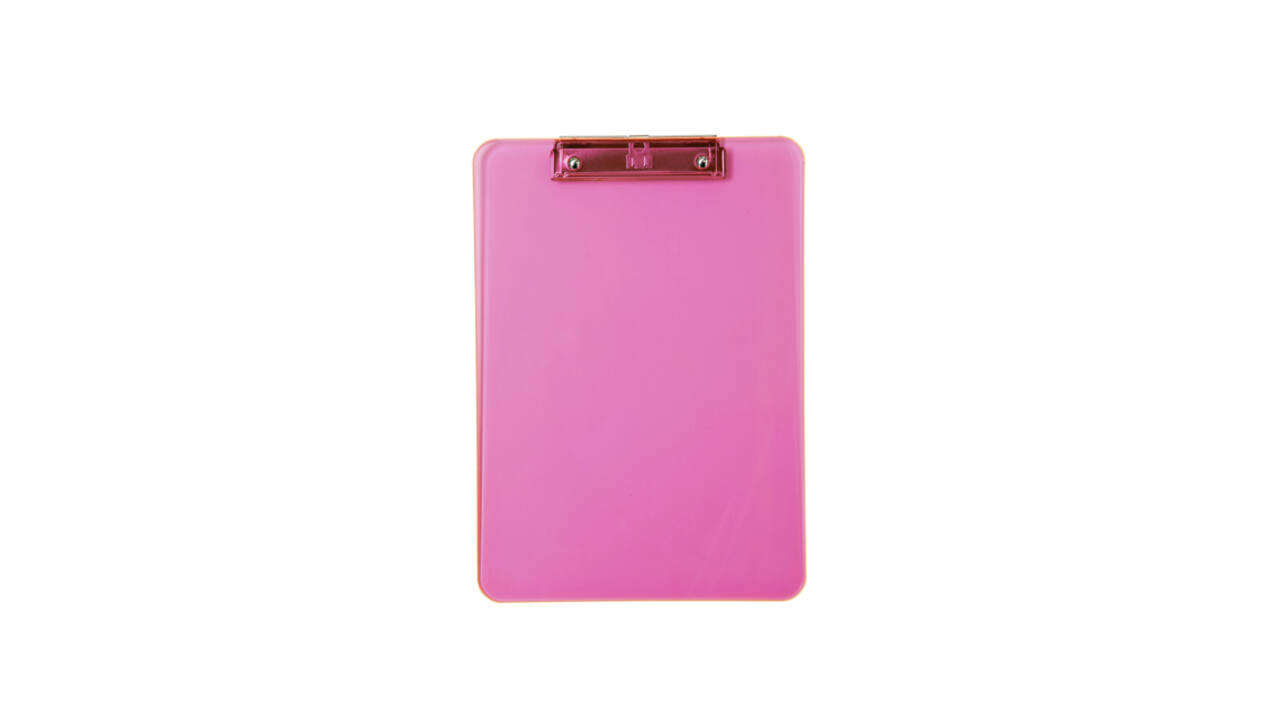 Klembord MAUL A4 staand transparant PS neon roze