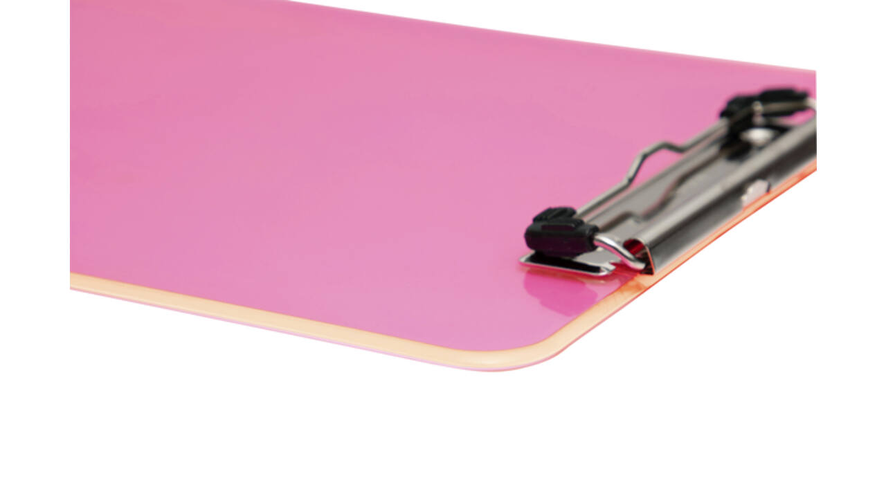Klembord MAUL A4 staand transparant PS neon roze