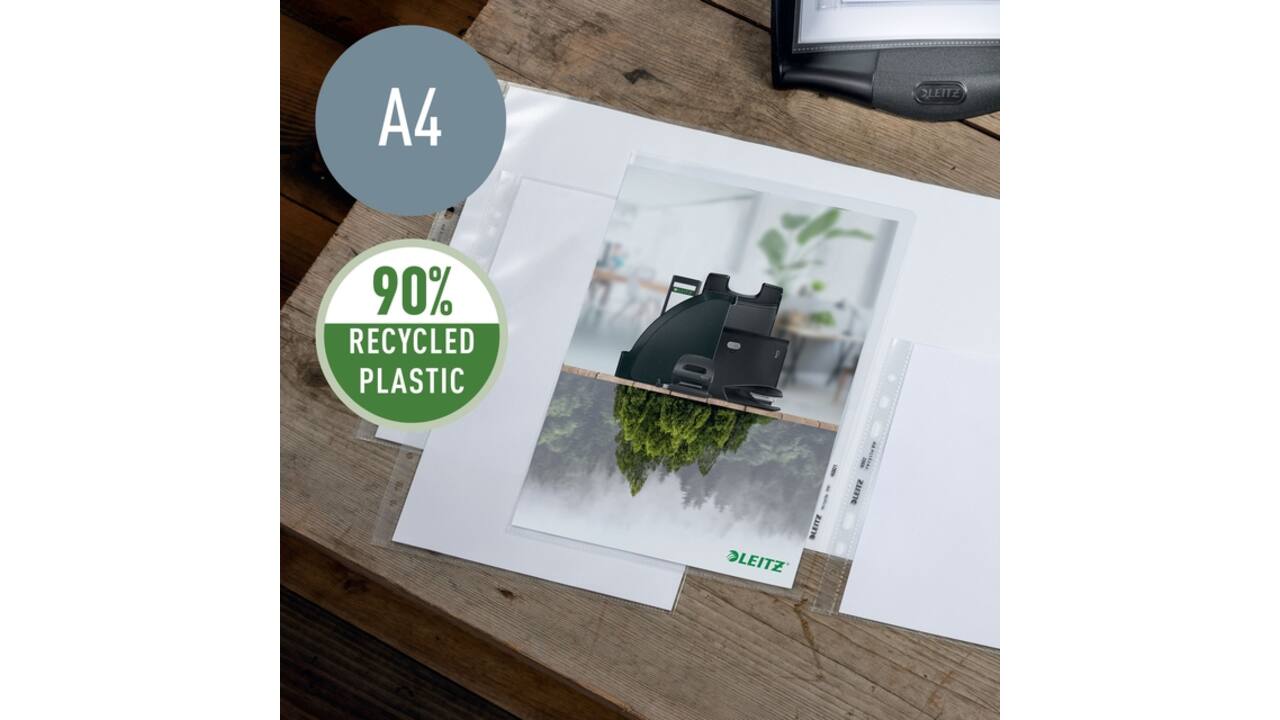 Insteekmap L-model Leitz Recycle A4 0.10mm PP transparant  25 stuks