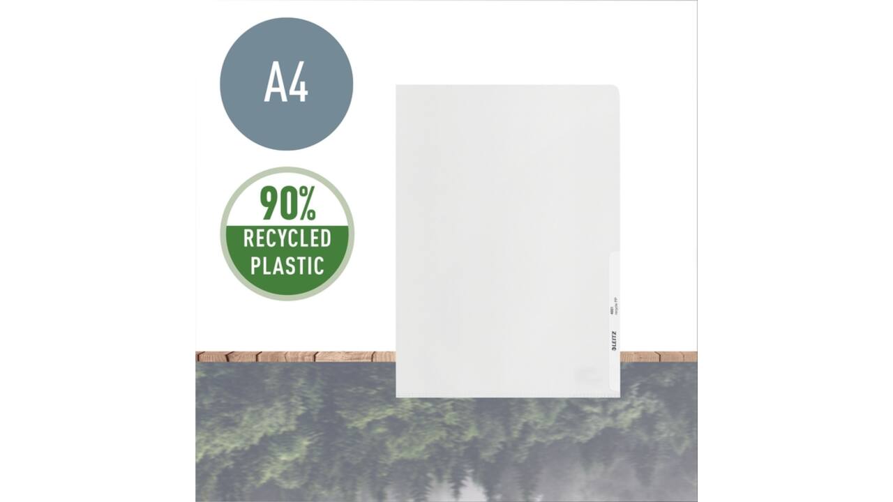 Insteekmap L-model Leitz Recycle A4 0.10mm PP transparant  25 stuks