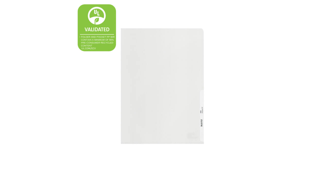 Insteekmap L-model Leitz Recycle A4 0.10mm PP transparant 25 stuks