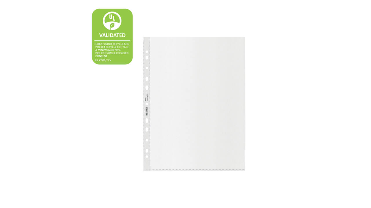 Showtas Leitz Recycle A4 11-gaats PP 0.10mm transparant 25 stuks