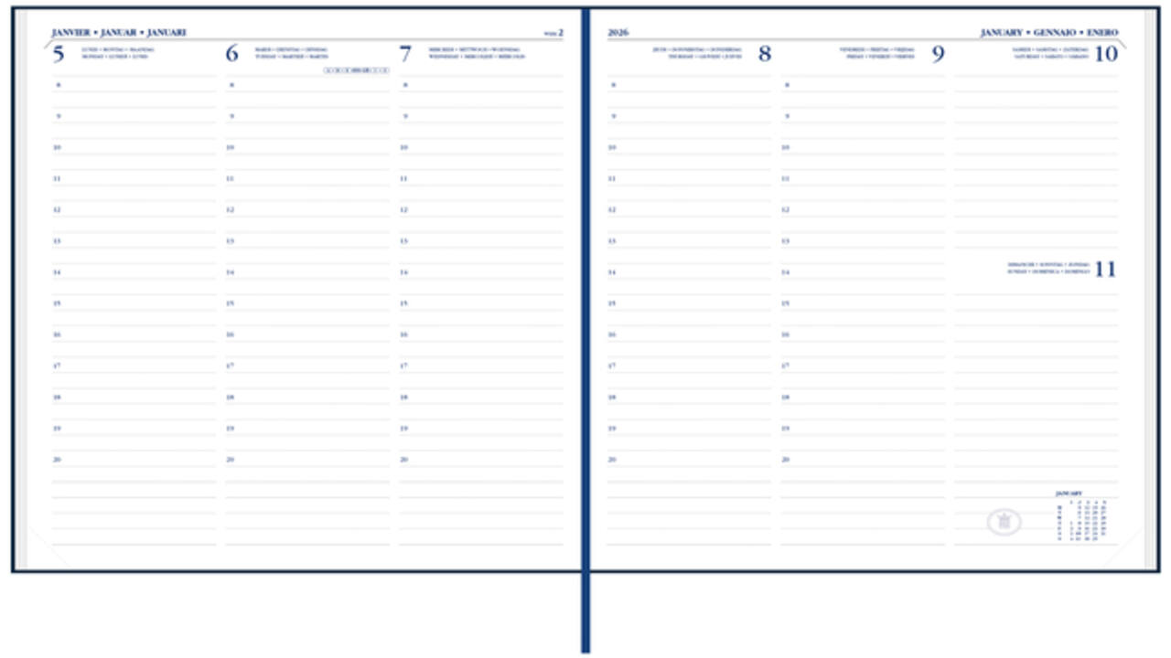 Agenda 2027 Ryam Carré Mundior 7dagen/2pagina's zwart