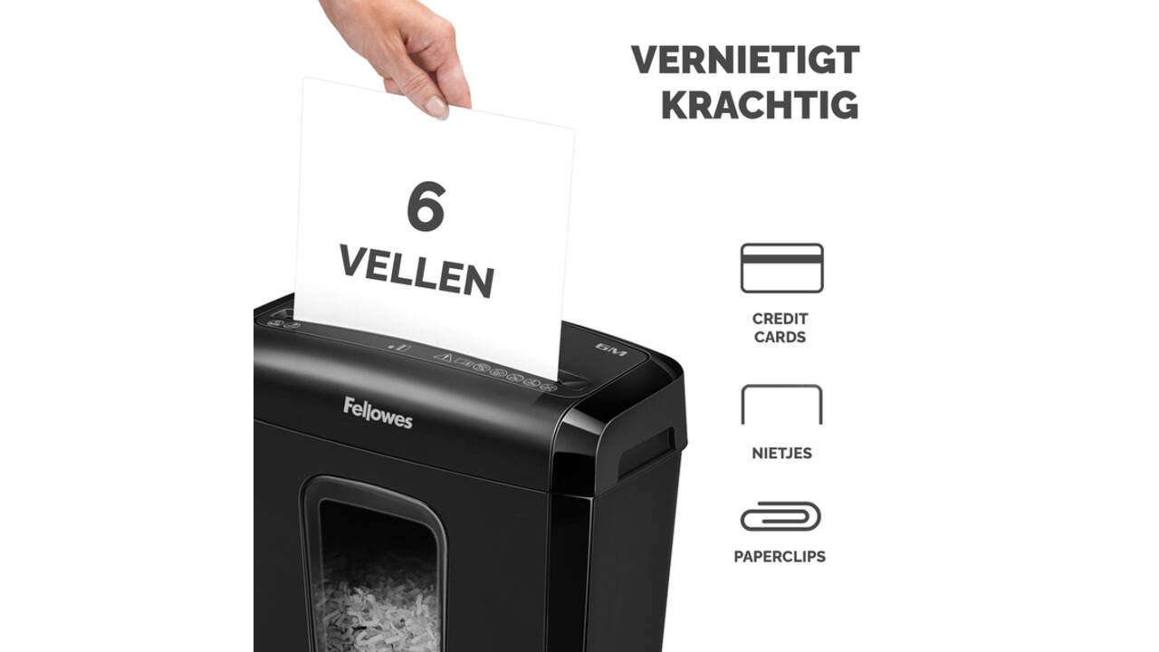 Papiervernietiger Fellowes Powershred 6M snippers 4x12mm