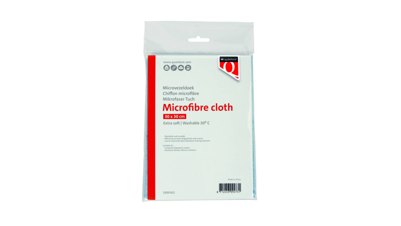 Microvezeldoek Quantore 30x30cm blauw