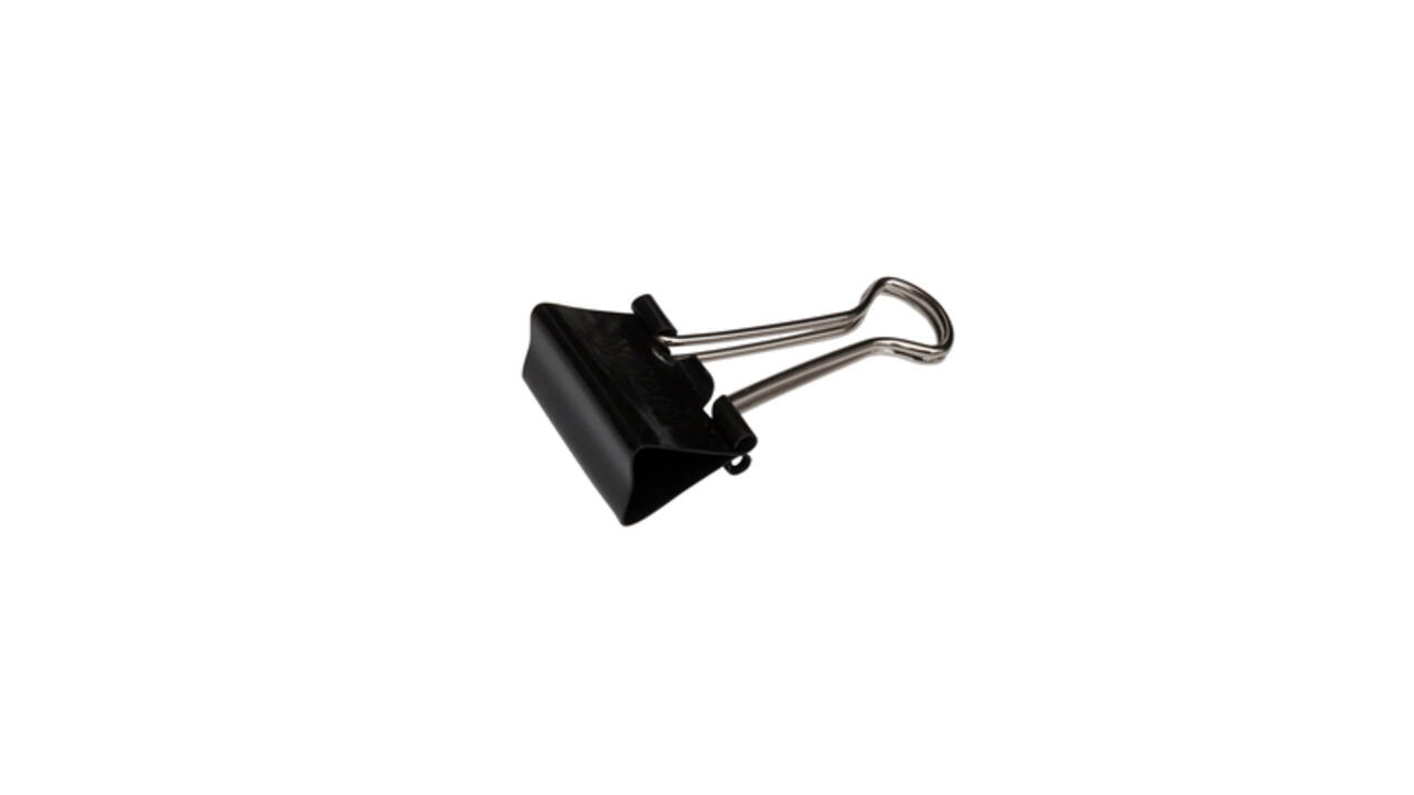 Papierklem MAUL 215 foldback 25mm capaciteit 9mm zwart 12 stuks
