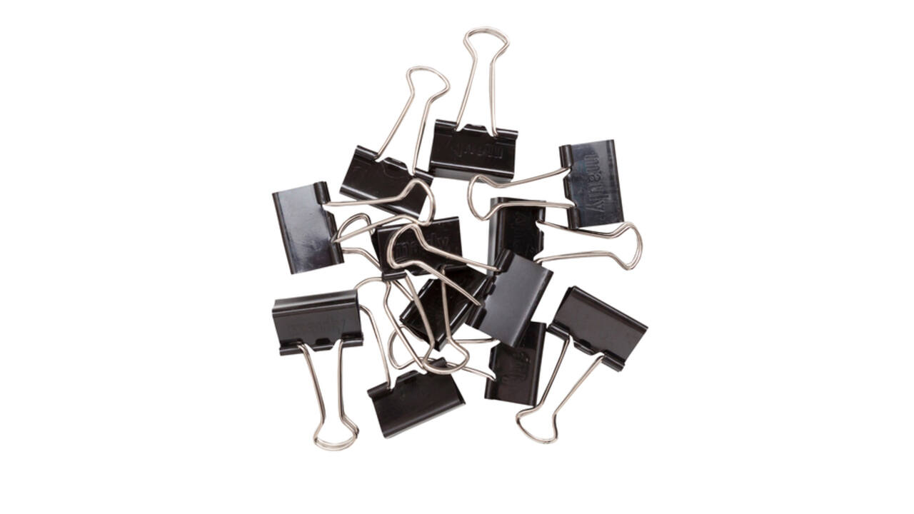 Papierklem MAUL 215 foldback 25mm capaciteit 9mm zwart 12 stuks
