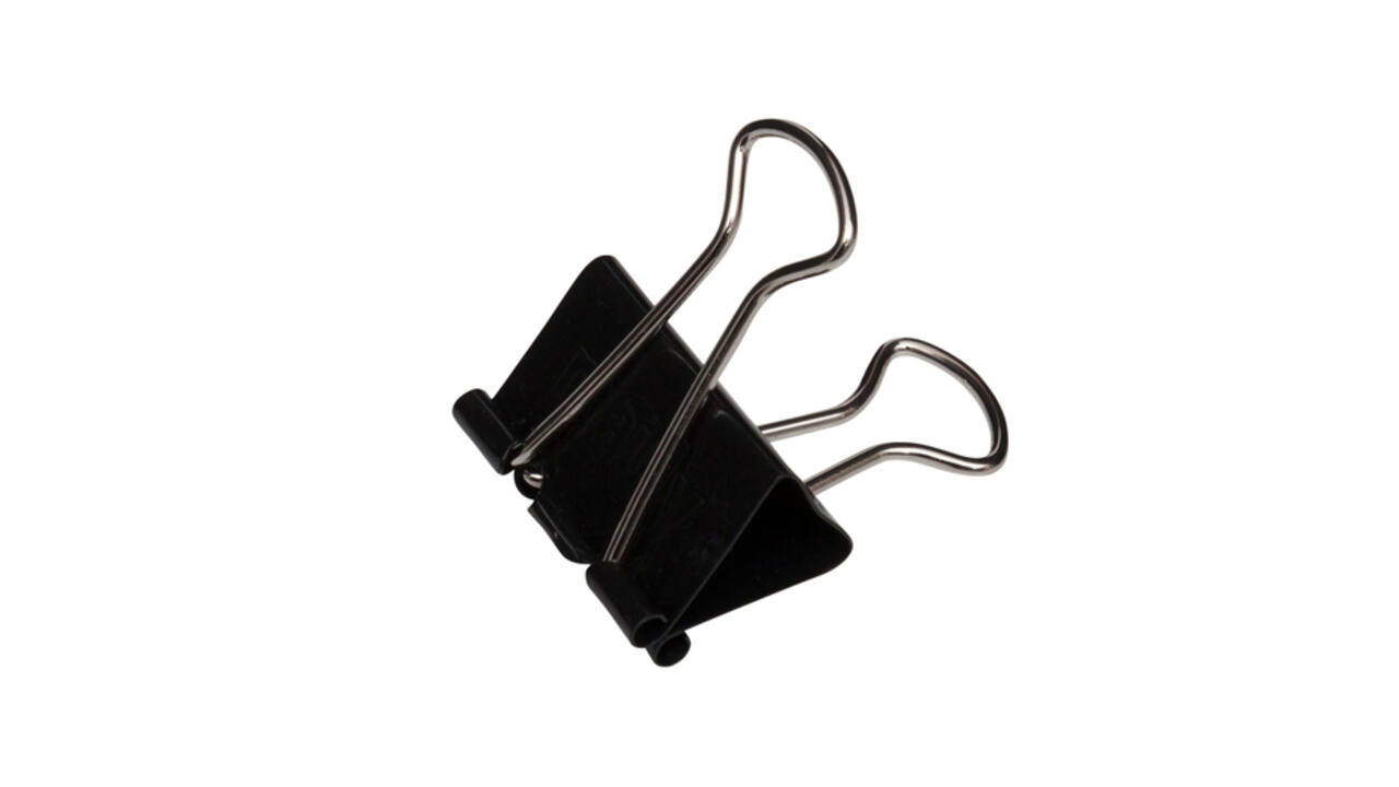 Papierklem MAUL 215 foldback 25mm capaciteit 9mm zwart 12 stuks