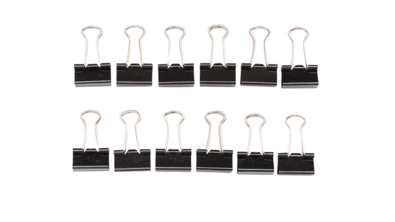 Papierklem MAUL 215 foldback 13mm capaciteit 4mm zwart 12 stuks