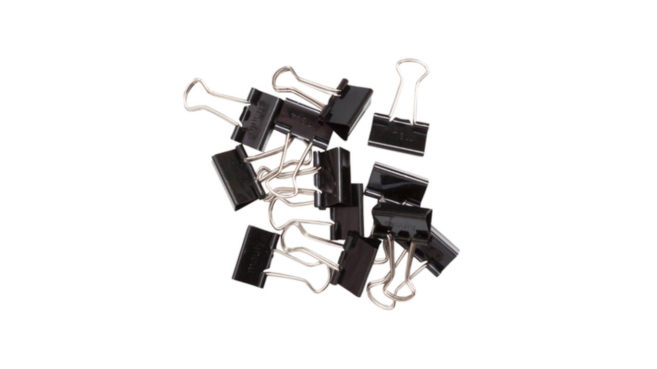 Papierklem MAUL 215 foldback 16mm capaciteit 5mm zwart 12 stuks