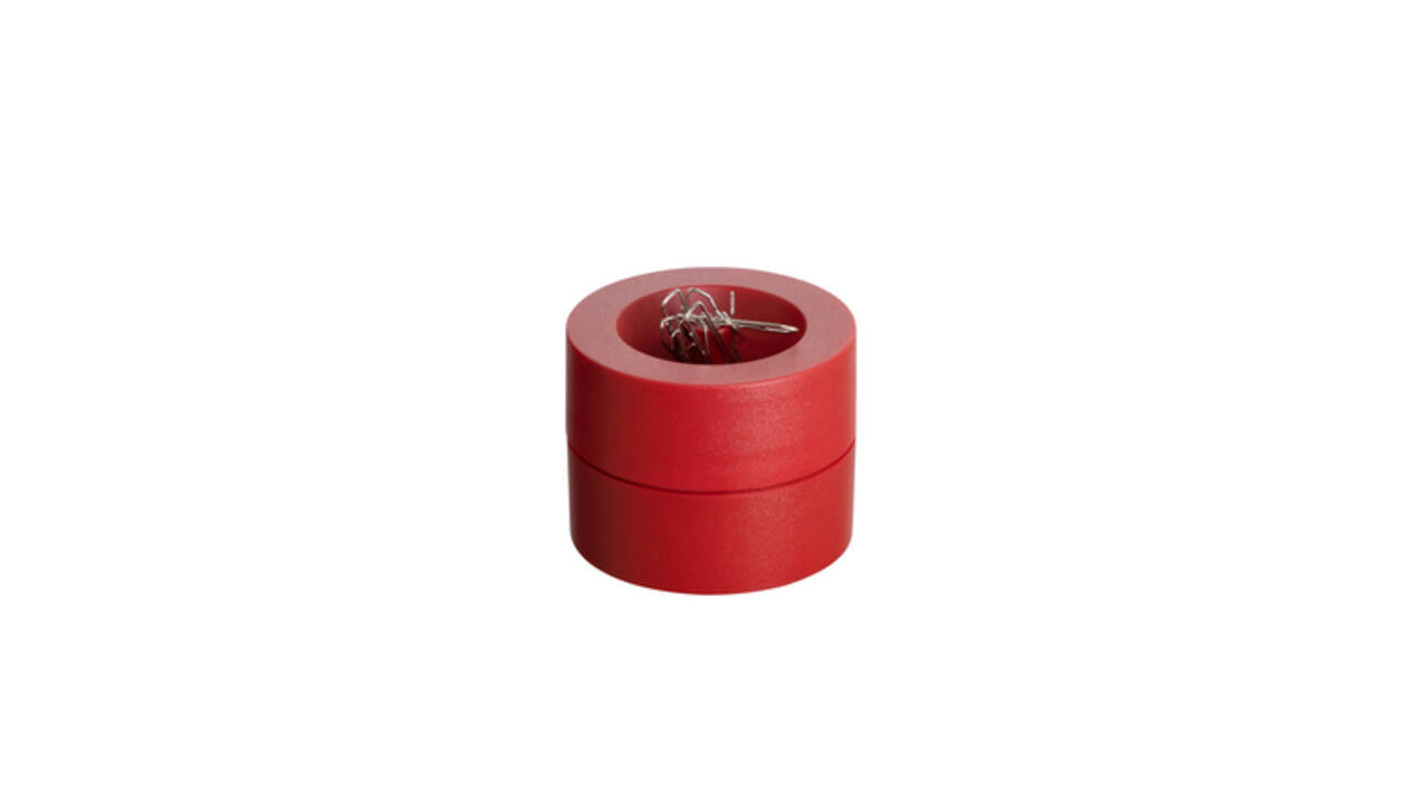 Papercliphouder MAUL Pro magnetisch Ø73x60mm rood