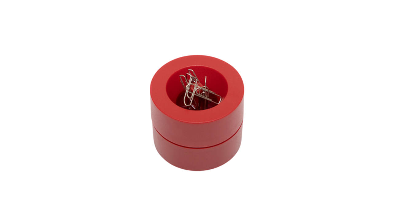 Papercliphouder MAUL Pro magnetisch Ø73x60mm rood