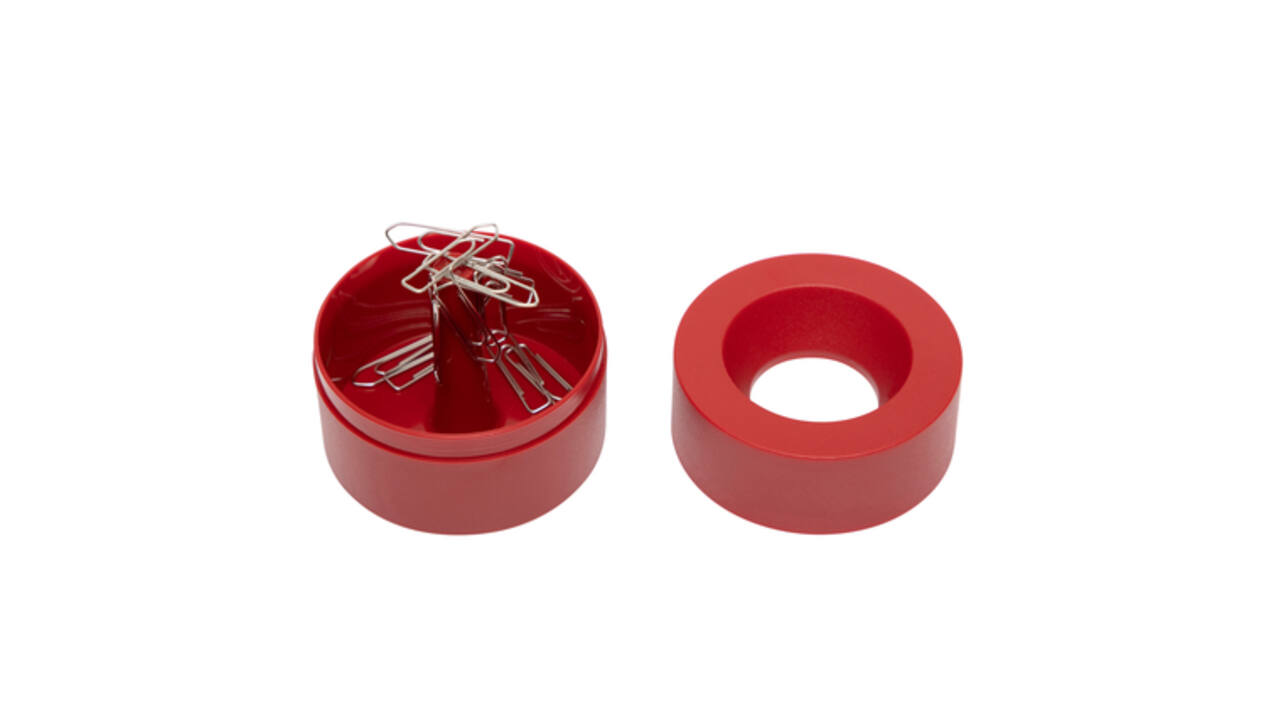 Papercliphouder MAUL Pro magnetisch Ø73x60mm rood
