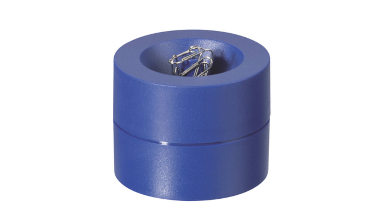 Papercliphouder MAUL Pro magnetisch Ø73x60mm blauw