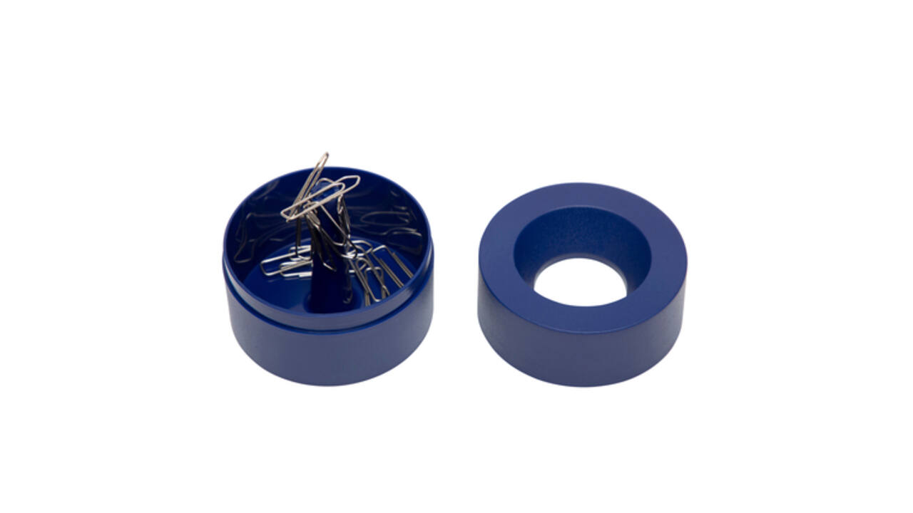Papercliphouder MAUL Pro magnetisch Ø73x60mm blauw